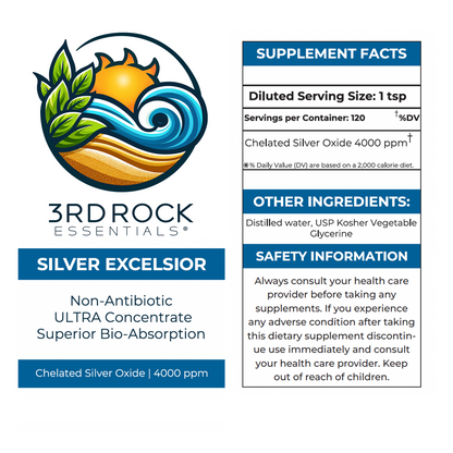 Silver Excelsior Serum - 4000 PPM Silver Oxide Dietary Supplement